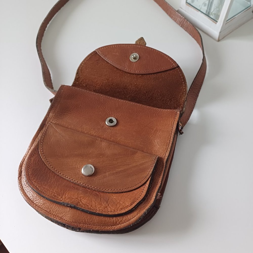 Pretty Vintage Stocko Shoulder Short Strap Bag Brown Real Leather 7'' x 7.5'' - Picture 10 of 16